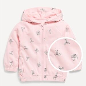 Old Navy Toddler Pink Hoodie with Bow Print